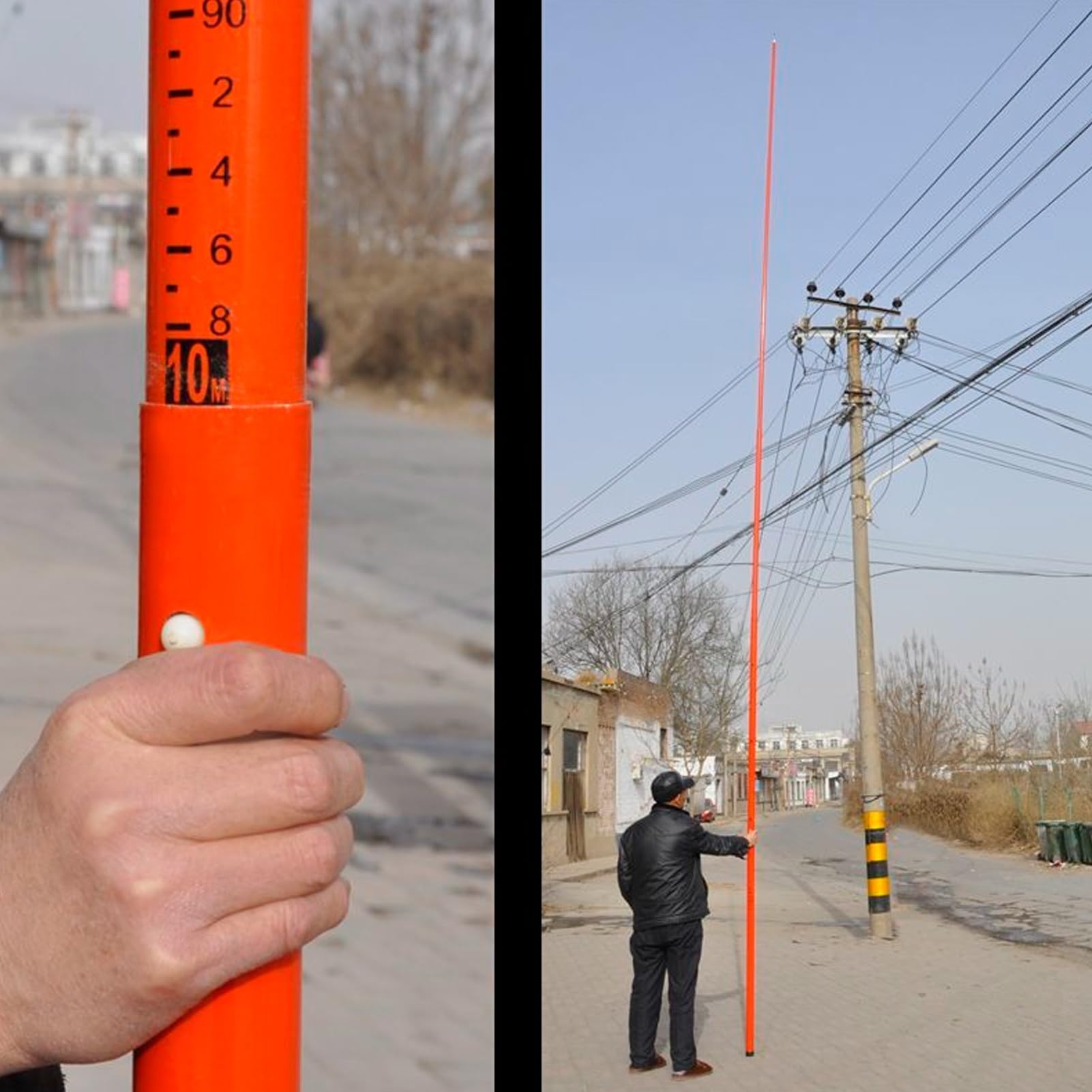Outil de mesure de hauteur léger de 6m pour éviter les chutes sur chantier