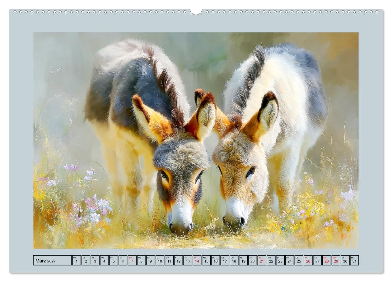 Zwergesel. Kleine Langohren mit großem Charme (Wandkalender 2027 DIN A2 quer), CALVENDO Monatskalender: Niedliche Zwergesel in sanften und malerischen Darstellungen (CALVENDO Tiere)