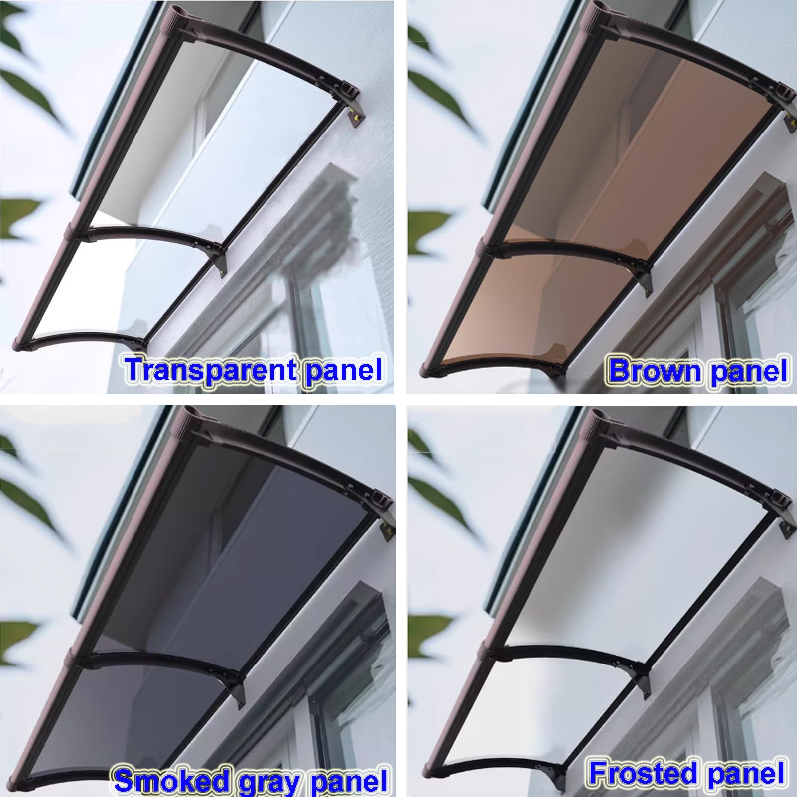 Zadaszenie do drzwi wejściowych, brązowy aluminiowy wspornik, namiot przeciwdeszczowy, namiot przeciwdeszczowy z silną odpornością na uderzenia, daszek na okno ogrodowe, osłona przeciwpożarowa