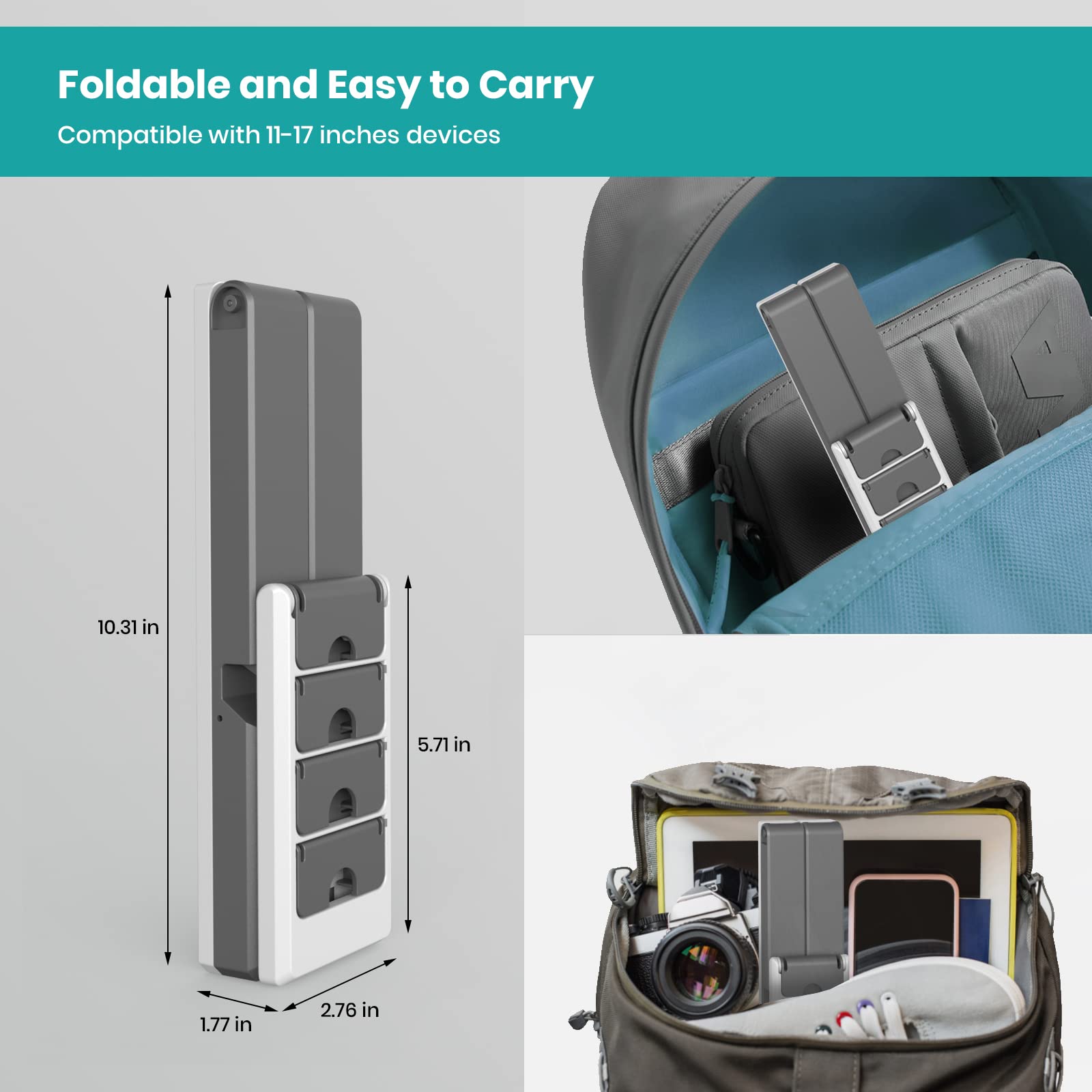Support Tablette Réglable Angle et Hauteur, Porte Tablette Bureau en