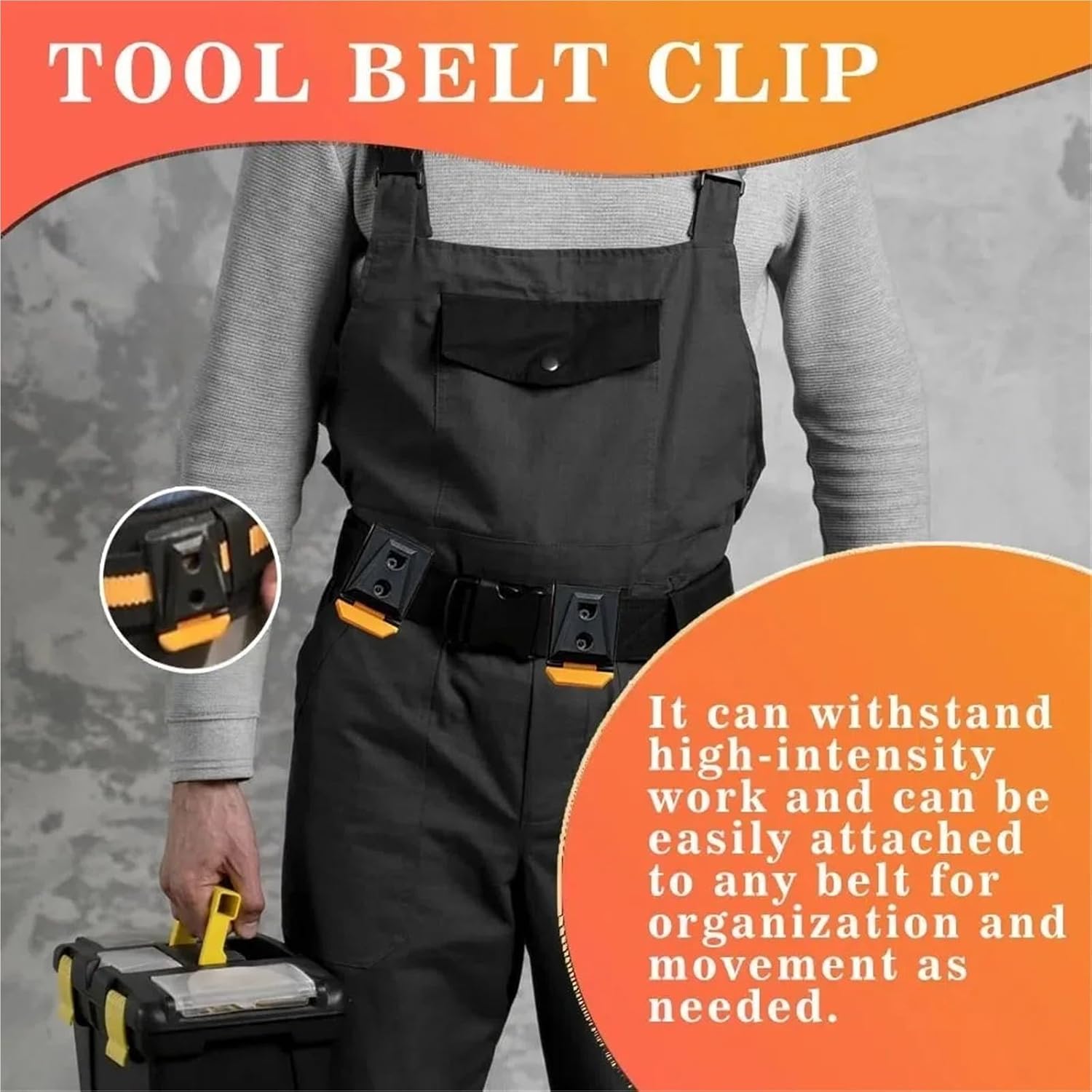 Tough Built Clip 1/5/10pcs Sturdy Waist Buckle Quick Attach Durable Bag Clip Replacement Compatible Tool Belt(5pcs)