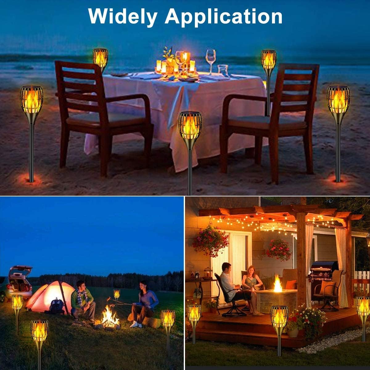 YUJENY Solar Torch Lights Upgraded, Waterproof Landscape Garden Pathway Light with Vivid Dancing Flickering Flames, with Auto On/Off Dusk to Dawn, for Garden Patio Yard and Backyard Decor