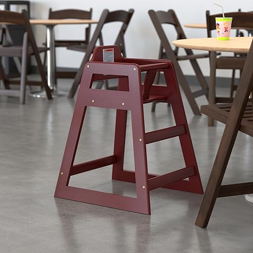 Vista 14 de Silla alta de madera natural para bebés y niños pequeños - Viaje portátil - Trona de madera de restaurante a la mesa, asiento plegable para niña