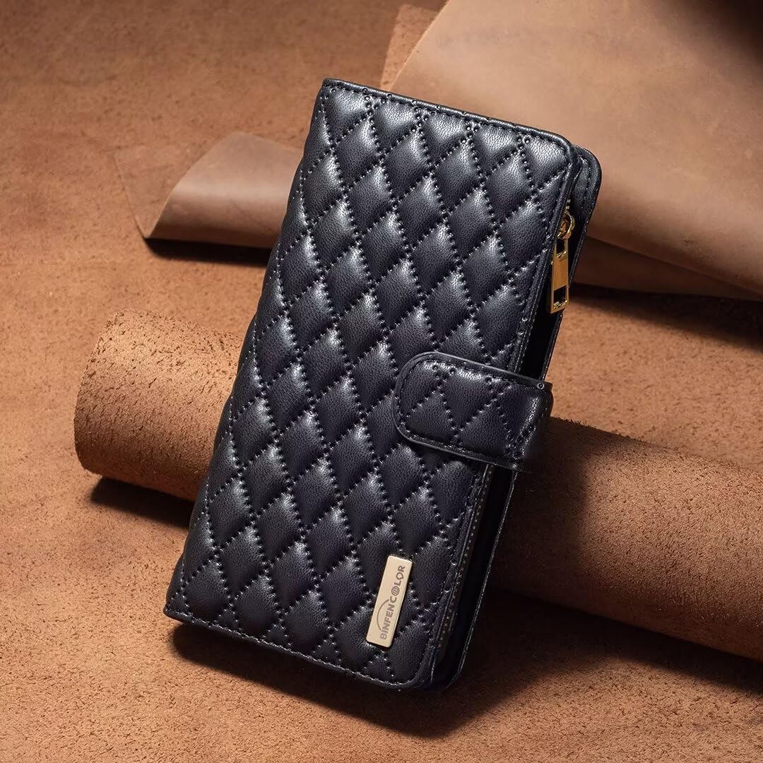 xinyunew Cover per Honor X7B, Magnetica Cover a Libro con Slot per Schede, Custodia in PU Pelle Portafoglio per Honor X7B,Nero