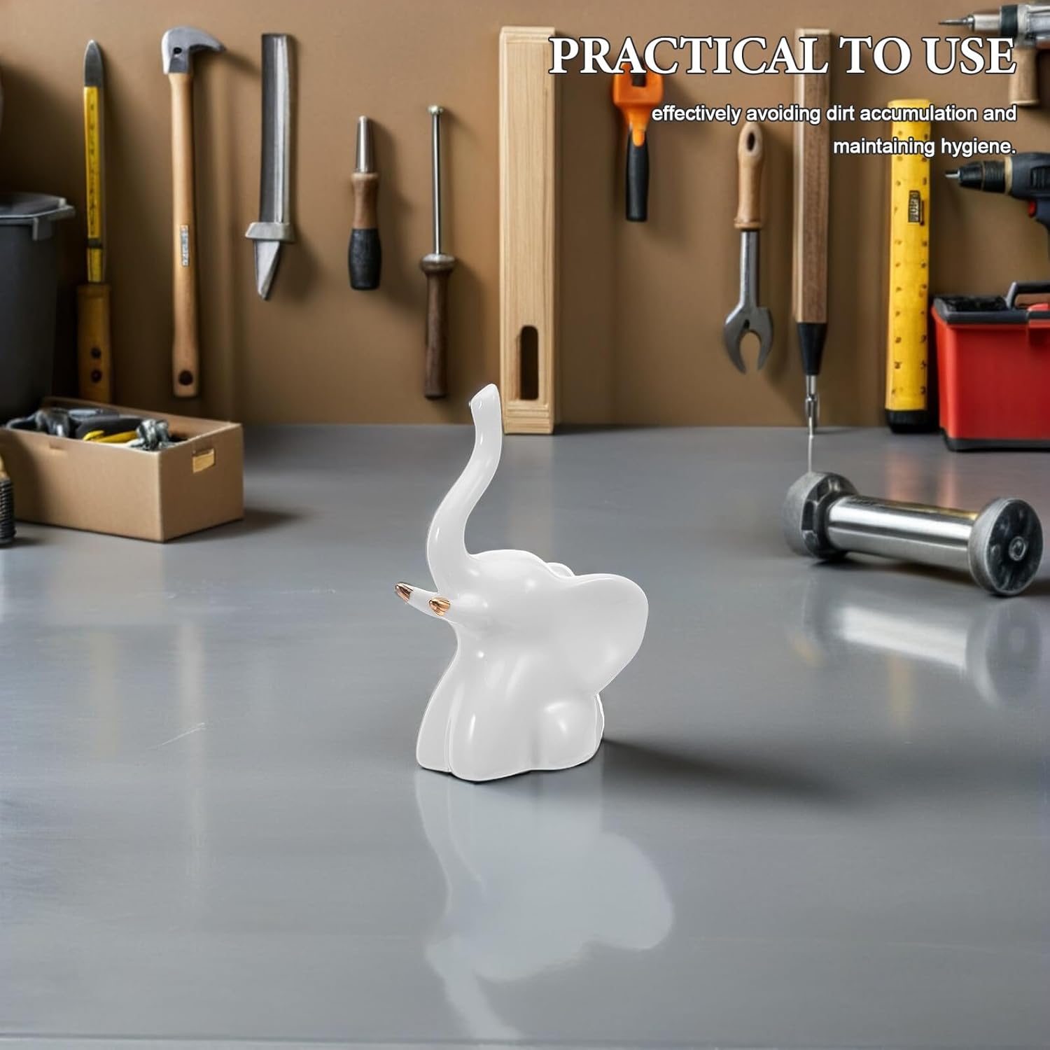 Ciieeo 4pcs Ceramic Elephant Toilet Bolt Caps Decorative White Animal Toilet Bowl Bolt Covers Floor Screw Covers for Bathroom Seat Installation Accessories