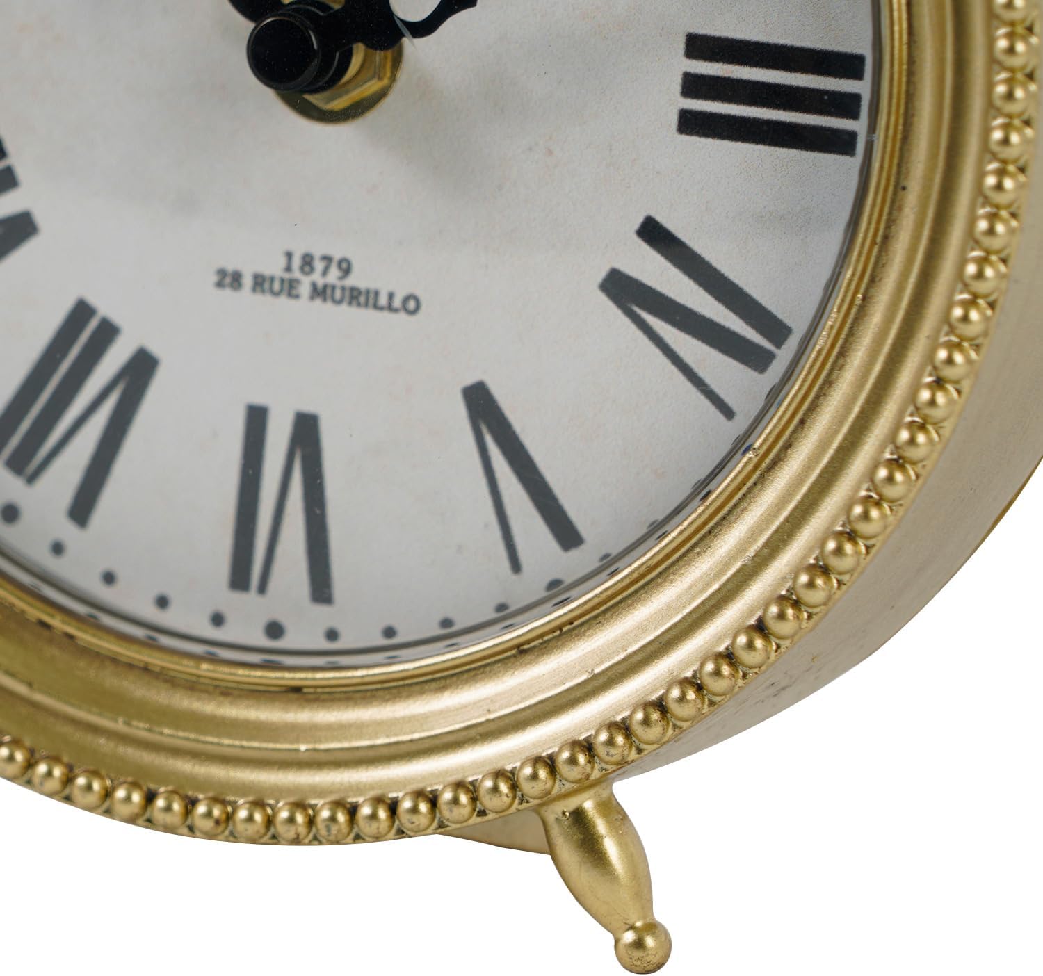 NIKKY HOME Gold Table Clock, Silent Non-Ticking Shelf Desk Top Clock Battery Operated Classic Design, Decorative Home Decor for Living Room, Fireplace Mantel, Desktop, Countertop