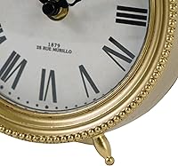 Vista 8 de NIKKY HOME Gold Table Clock, Silent Non-Ticking Shelf Desk Top Clock Battery Operated Classic Design, Decorative Home Decor for Living Room