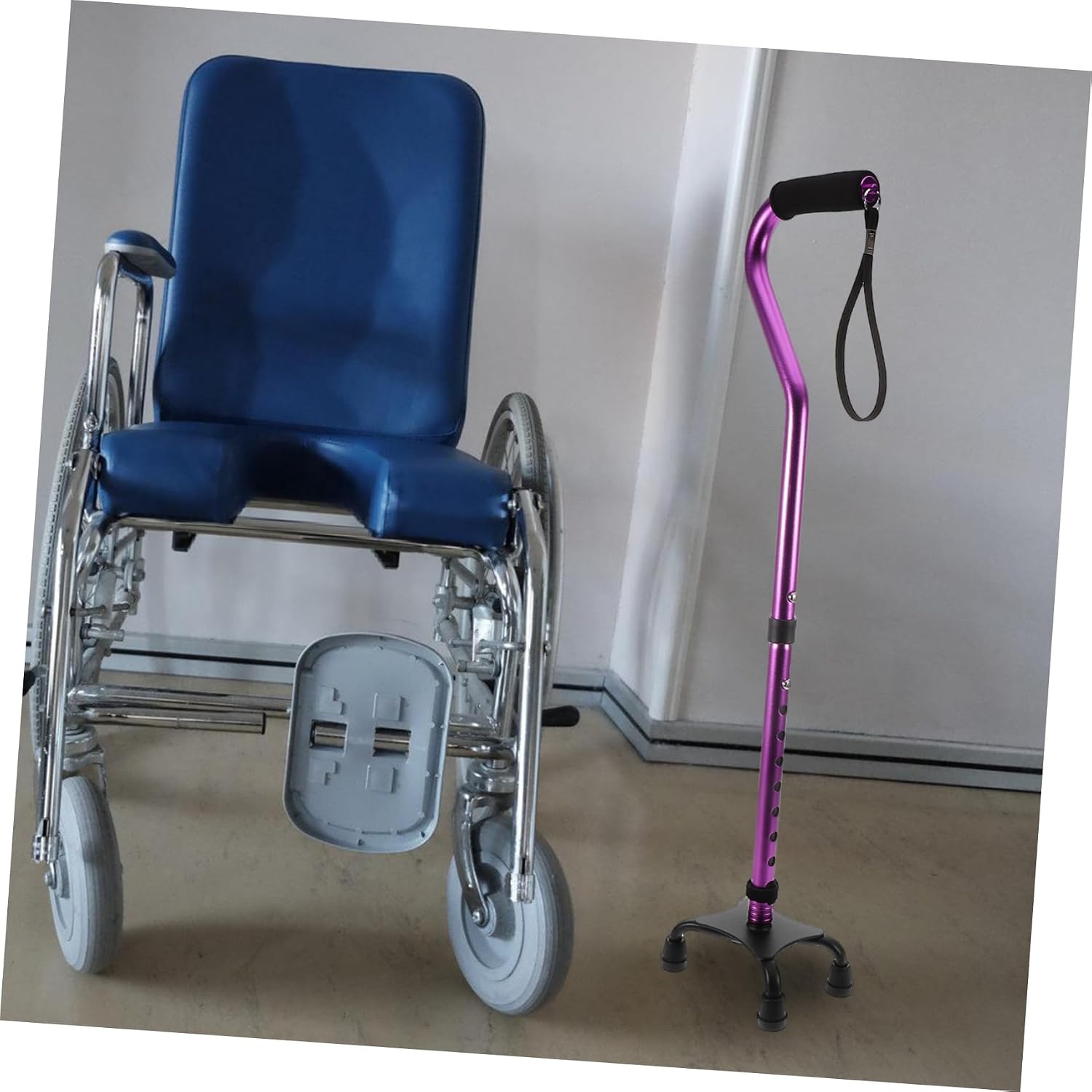 Didiseaon Modern Crutches for Adults Women Adjustable Walking Cane Sturdy Aluminum Alloy Walking Pole Senior Cane Stability Base