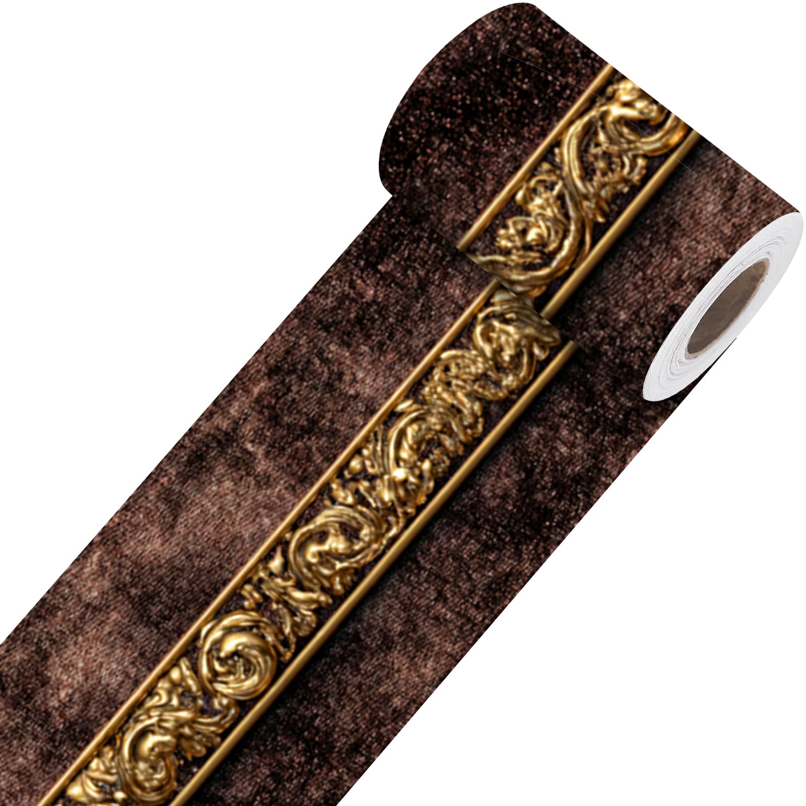 Nuxovilar Vintage Gold Ornate Peel Stick Wall Border PVC 3.94x16.4'