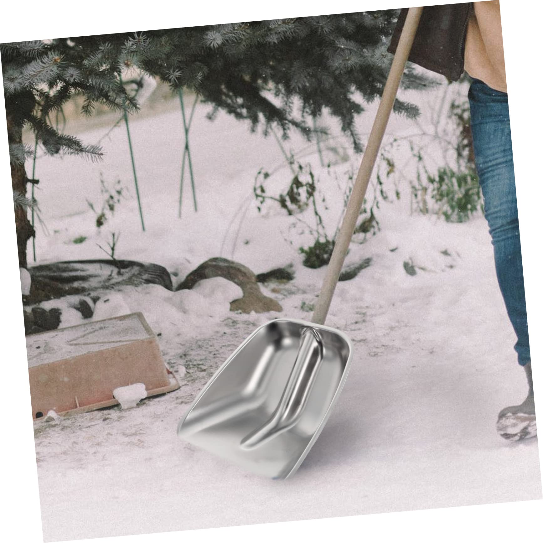 Cabilock Pala Da Neve in Acciaio Inox Pala Multiuso Per Rifiuti e Cereali Strumento Pratico Per Rimozione Della Neve All Aperto