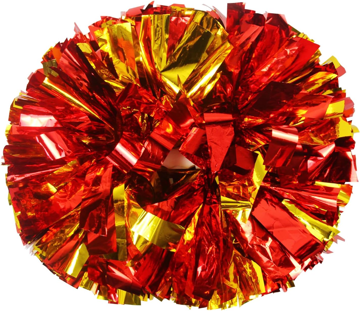 Lovecheer 2PCS/6PCS Metallic Pom Poms Cheerleading with Baton Handle Cheer Pompoms for Kids Adults Team Sports Spirit Party Cheering