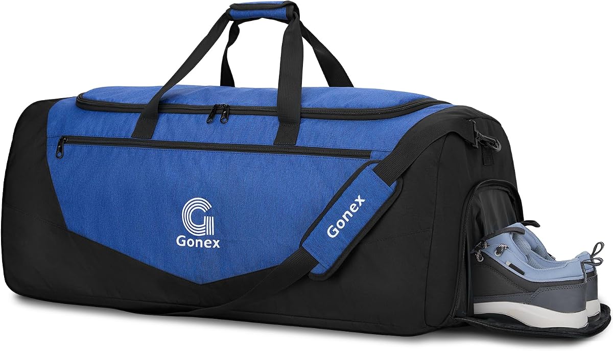 Bolsa de Gimnasio 100L con Compartimento para Zapatos, Duffle Deportiva para Hombre y Mujer