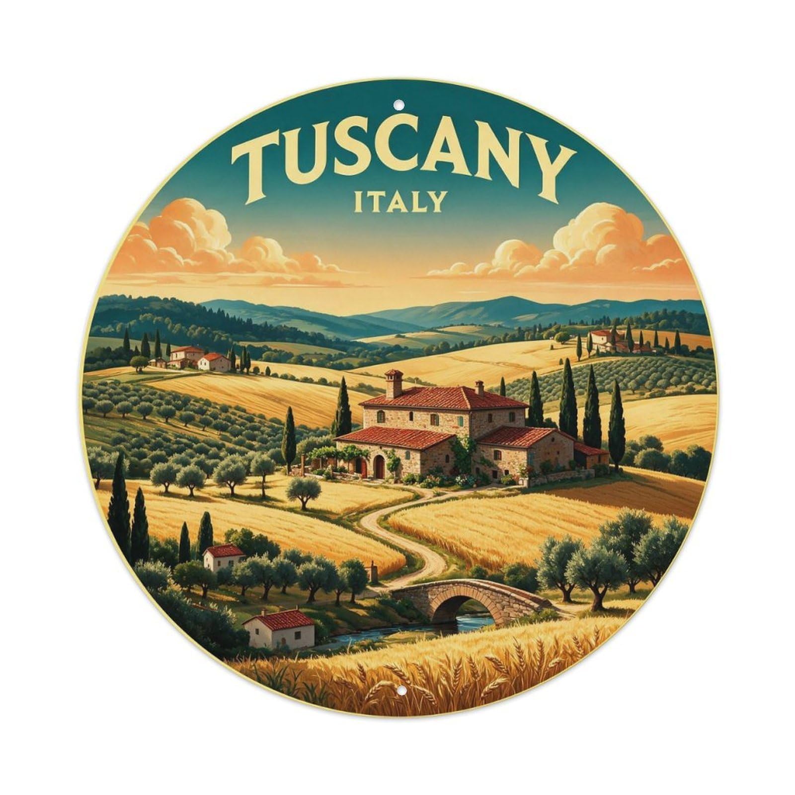 Tuscany Metal Tin Sign Plaque