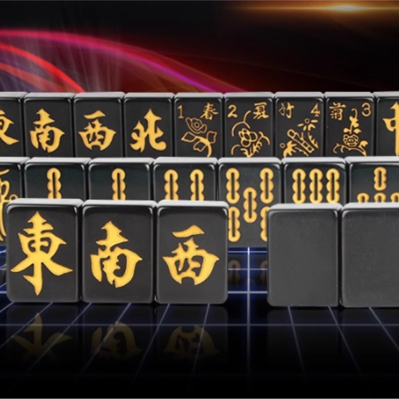 Chinesisches Mahjong 144 Spielsteine ​​Mah Jong Mahjong Set Versammlungs-Partyspiel Traditionelles Spiel for Reiseparty Für Familie Reise Spiel