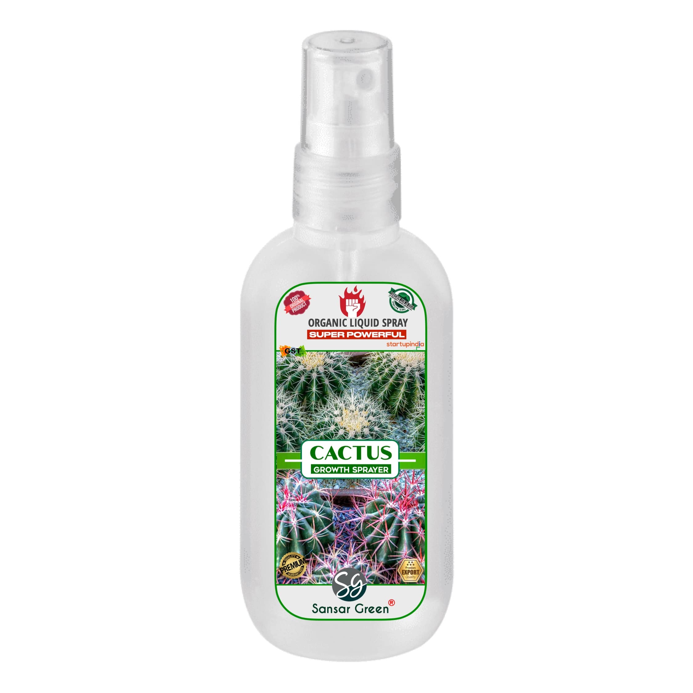 Sansar Green Cactus Growth Liquid Spray Fertiliser, Premium Essential Super Powerful Organic Spray Fertiliser for Cactus Growth (200 ml)