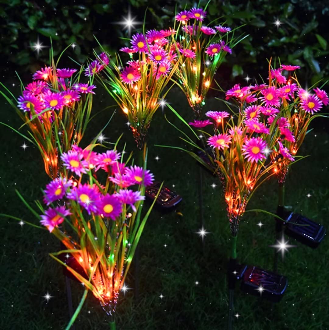 ピンク 陶器 ソーラーライト 花模様 Amazon.co.jp: GUANSHAN 2個 屋外ソーラーライト、デイジーソーラー