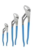 VJ-3 Tongue and Groove Plier Set&comma;Dipped&comma;3Pcs&period; Blue&comma; 6&period;5"&comma; 9&period;5"&comma; 12"