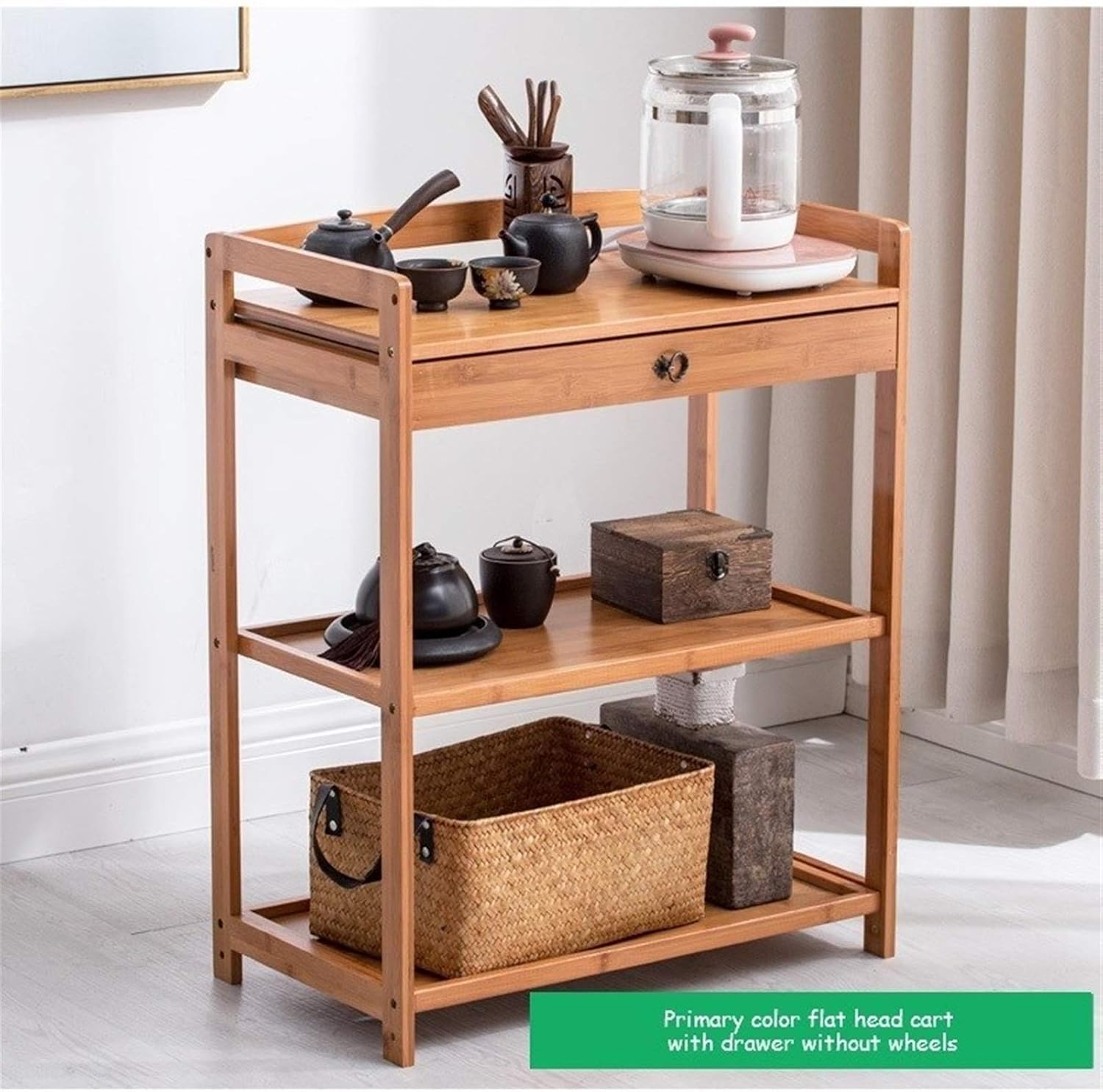 Industrial Wooden Bar Cart, Very Suitable for Home, Living Room Wheeled Home Bar Cart Home bar Serving carts Kitchen cart with Storage (Color : Style 1) (Style 3)