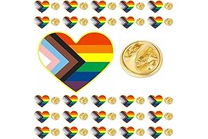 50/100 Pieces Metal Heart Pins Rainbow LGBTQ Progressive Lapel Pin