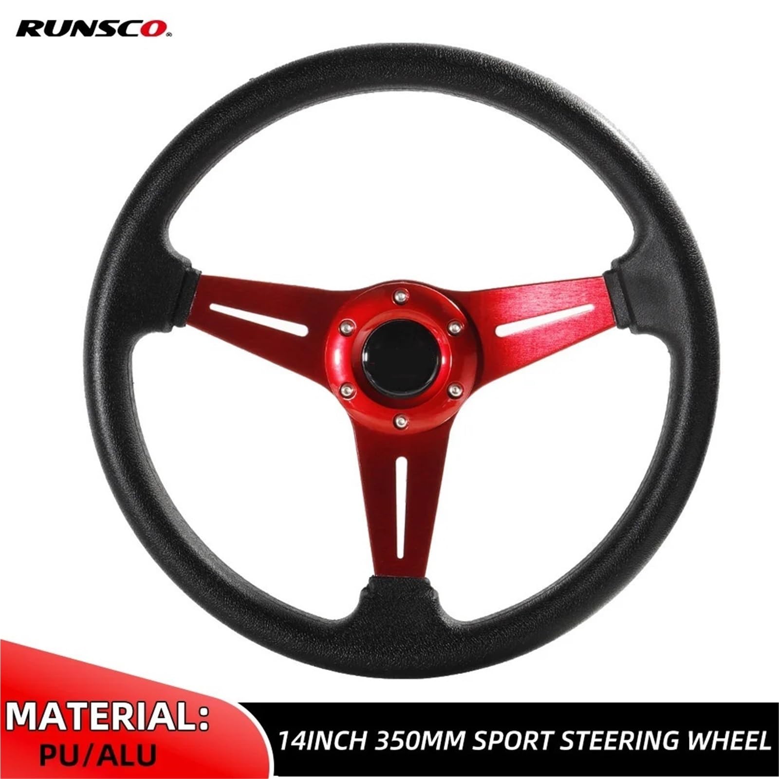 Volante, Volanti Volante Sportivo da 350 mm/14 Pollici in Alluminio + PU for Giochi di Simulazione di Drift(Blue)