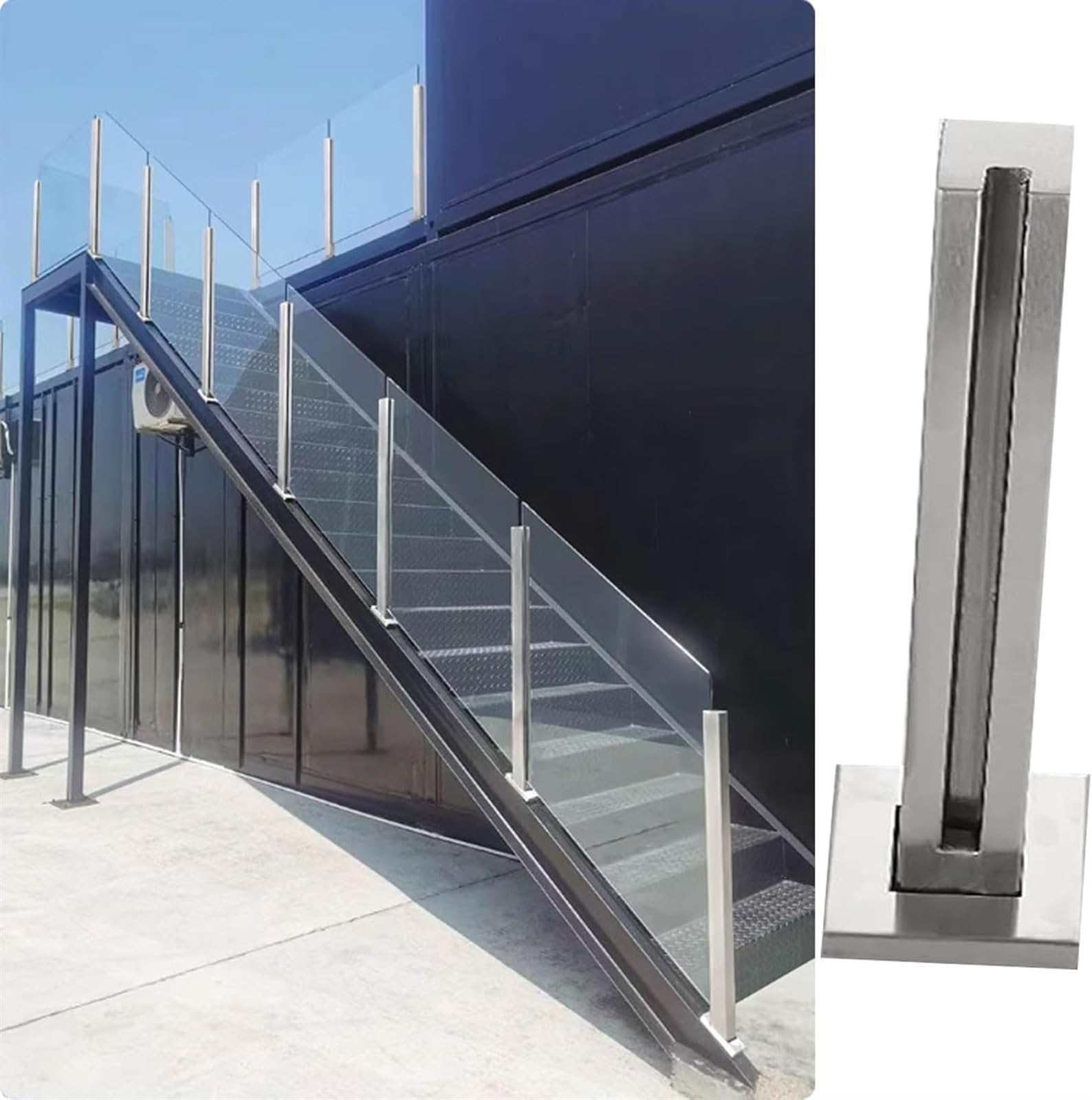 Kit de balustres d'escalier extérieur et intérieur - Garde-corps terrasse en acier inox