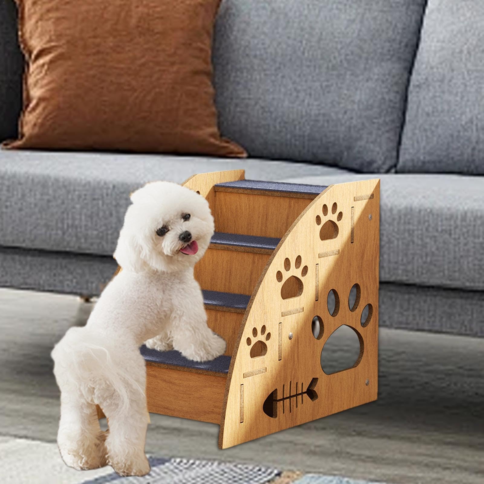 High Bed Training Pet Steps Indoor Dog Stairs Non-Slip Wooden