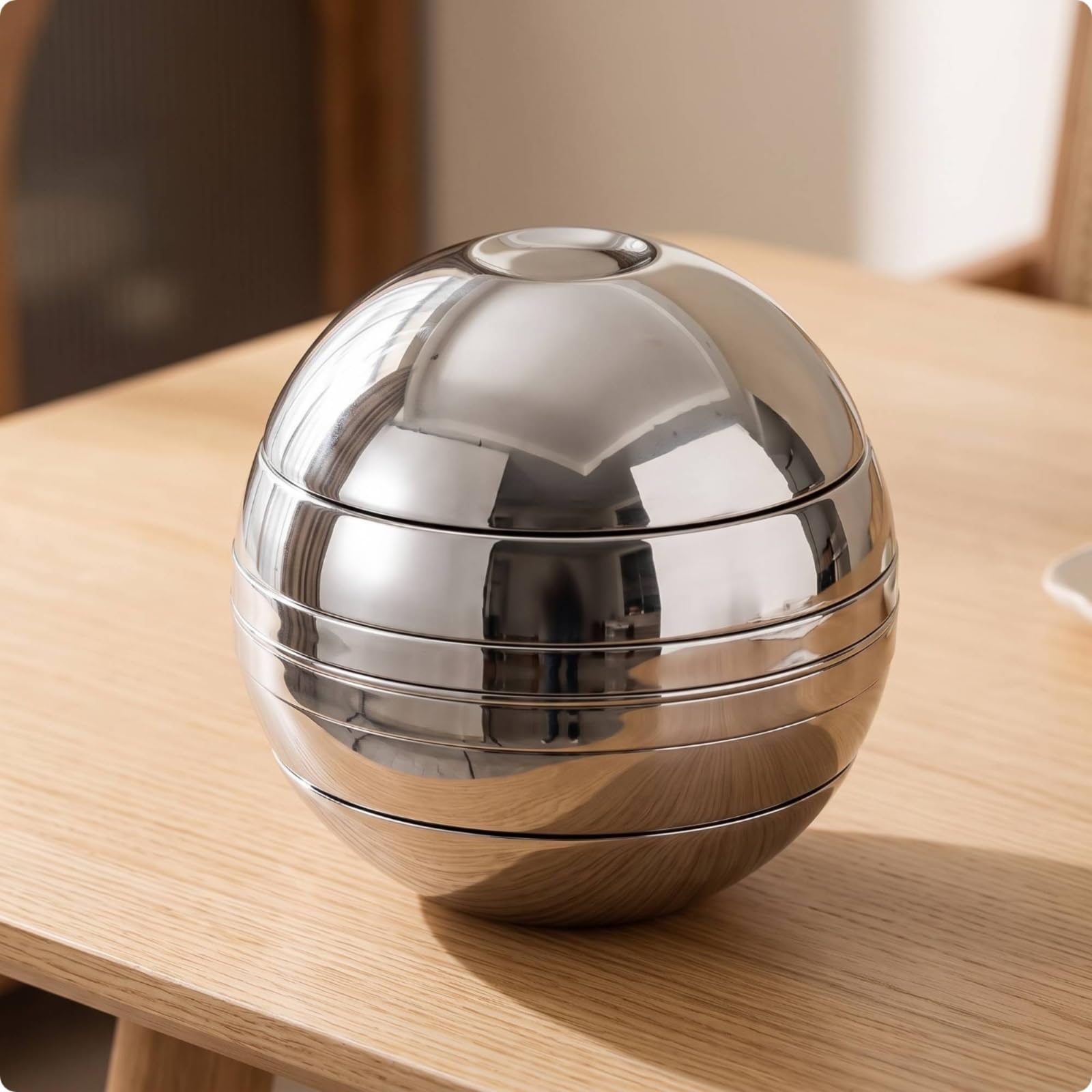 7 Pezzi Stoviglie in Acciaio Inox Moderno Servizio di Piatti Rotondi Resistente Piatto Rotondo da Portata per Cucina