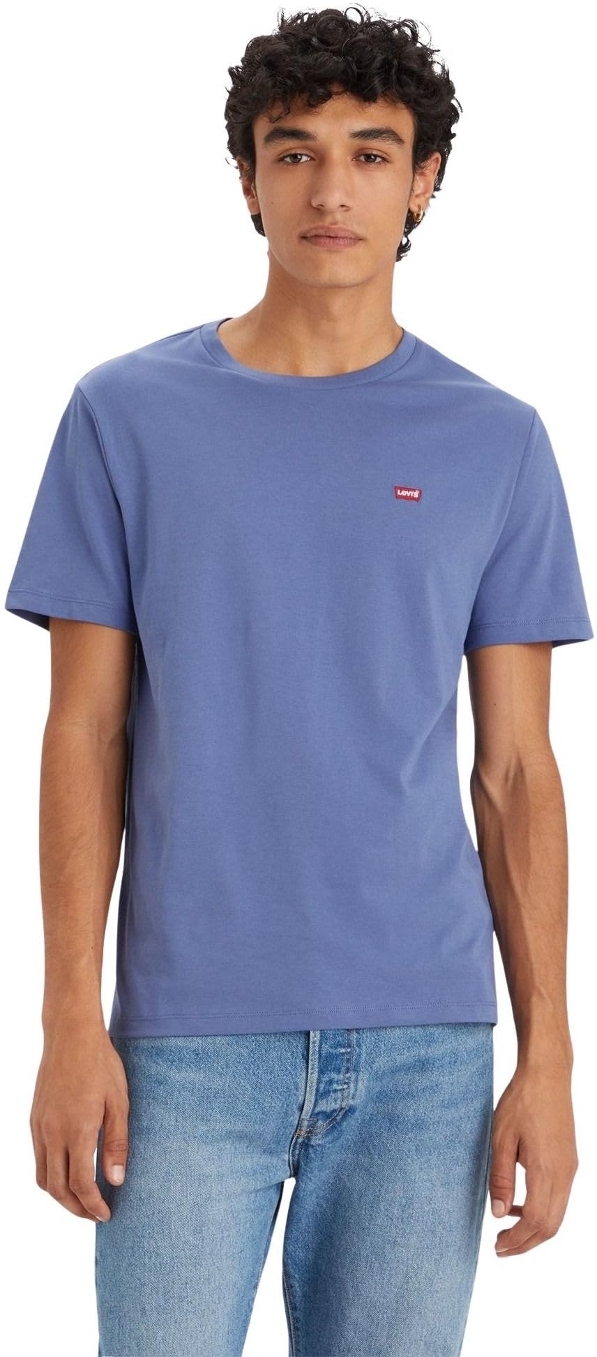 Levi's Men's Coastal Fjord - Blue T-Shirt Classic Housemark With Crew Neck, Standard Fit, Blue (Coastal Fjord), Xs