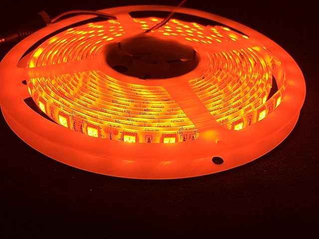 iNextStation 16.4ft Orange LED Flexible Strip Light Lamp 3528 SMD 5M 300 LEDs Non-Waterproof 12V DC for Home, Hotels, Clubs, Shopping Malls, Cars, Christmas Lighting,Power Adapter not Included