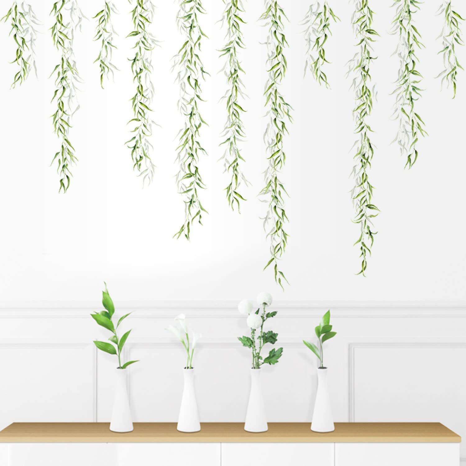 JAAMSO ROYALS Green Dropping Willow Branch Leaves Vinyl Self Adhesive Wall Sticker (90 CM X 60 CM) (B09TSVXLXW) Amazon Price History, Amazon Price Tracker