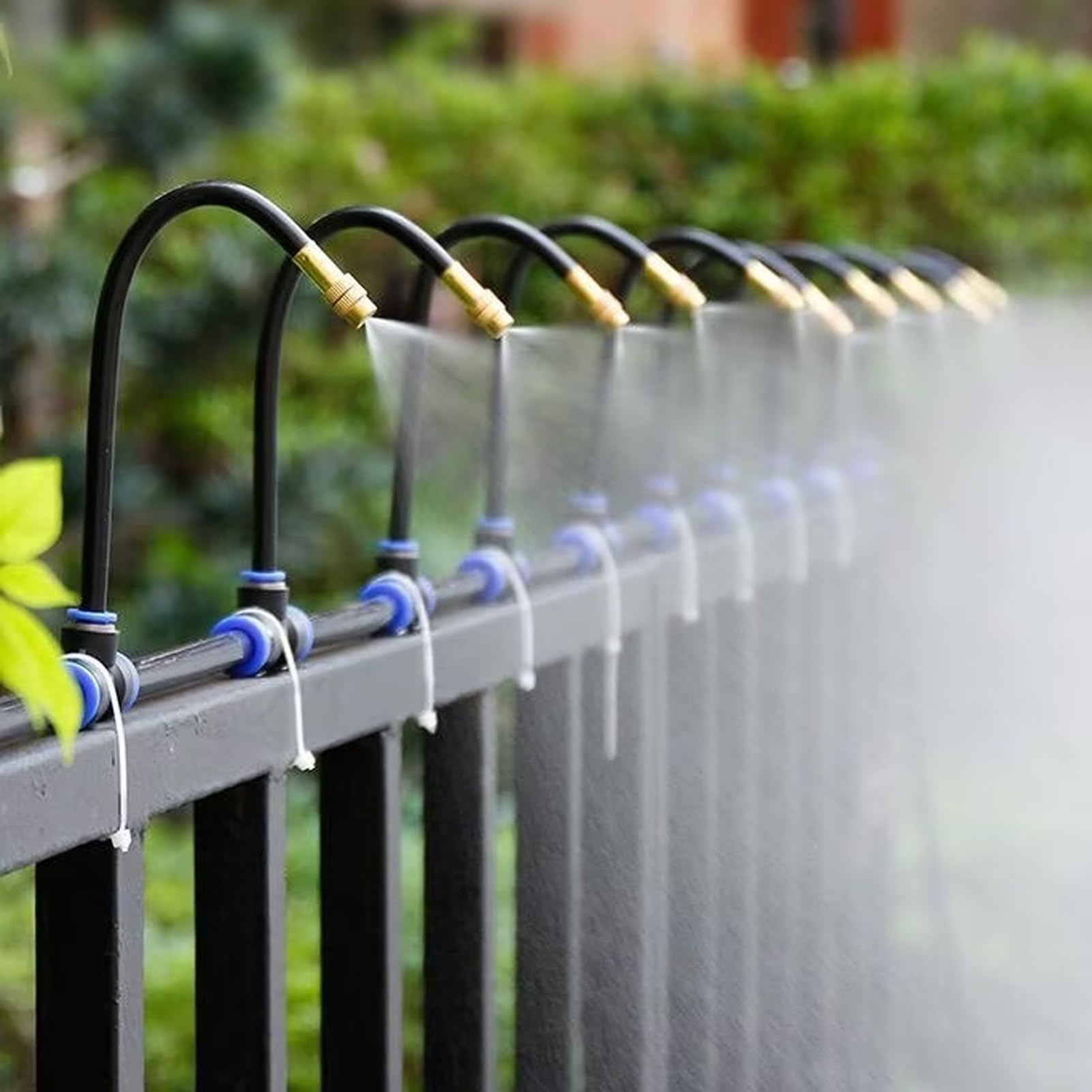 Kit Riego Sistema de Nebulización Flexible de 360° para Riego de Jardines, Kit de Riego para Bancales Elevados (Plantas, Flores, Invernaderos), Nebulización Ajustable para Gallineros.