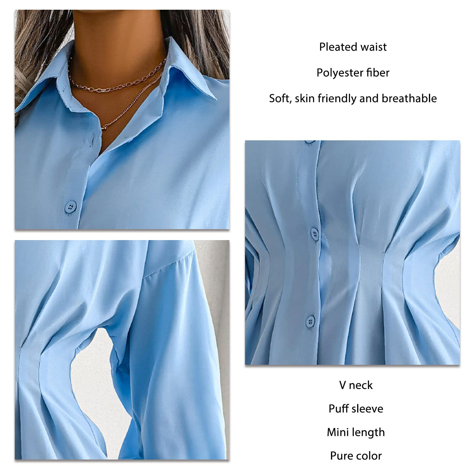 GOTOTOP Abito casual da donna con scollo a V