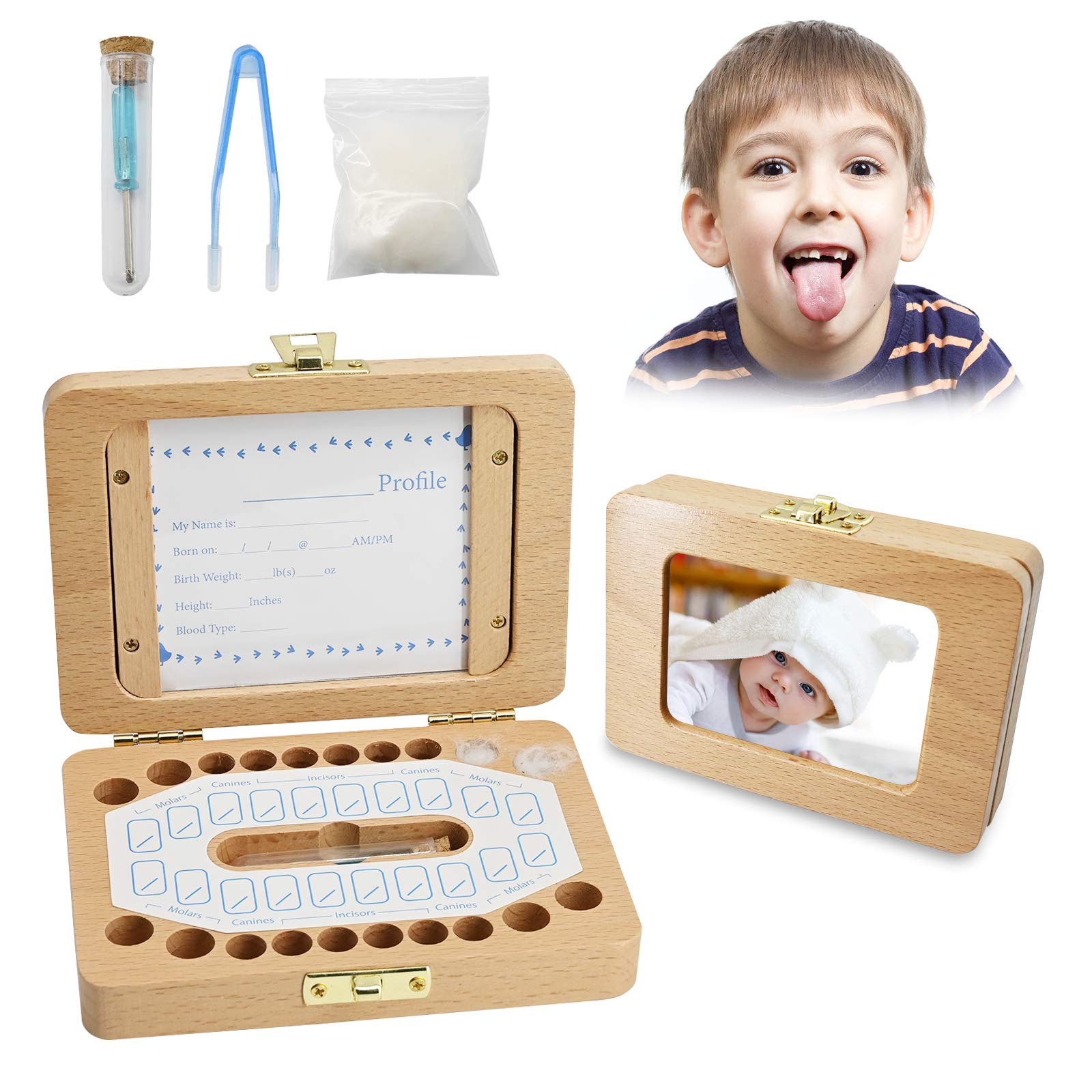 Buy Wooden Baby Teeth Box, Teeth Saves Box, Tooth Keepsake Box, Milk