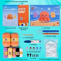 Vista 35 de Crochetta Kit de ganchillo para principiantes, kit de animales de ganchillo Amigurumi con tutoriales en video paso a paso, paquete de inicio