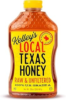 Kelley's Local Texas Raw & Unfiltered Raw Honey, Pure Honey, (32 ounce)