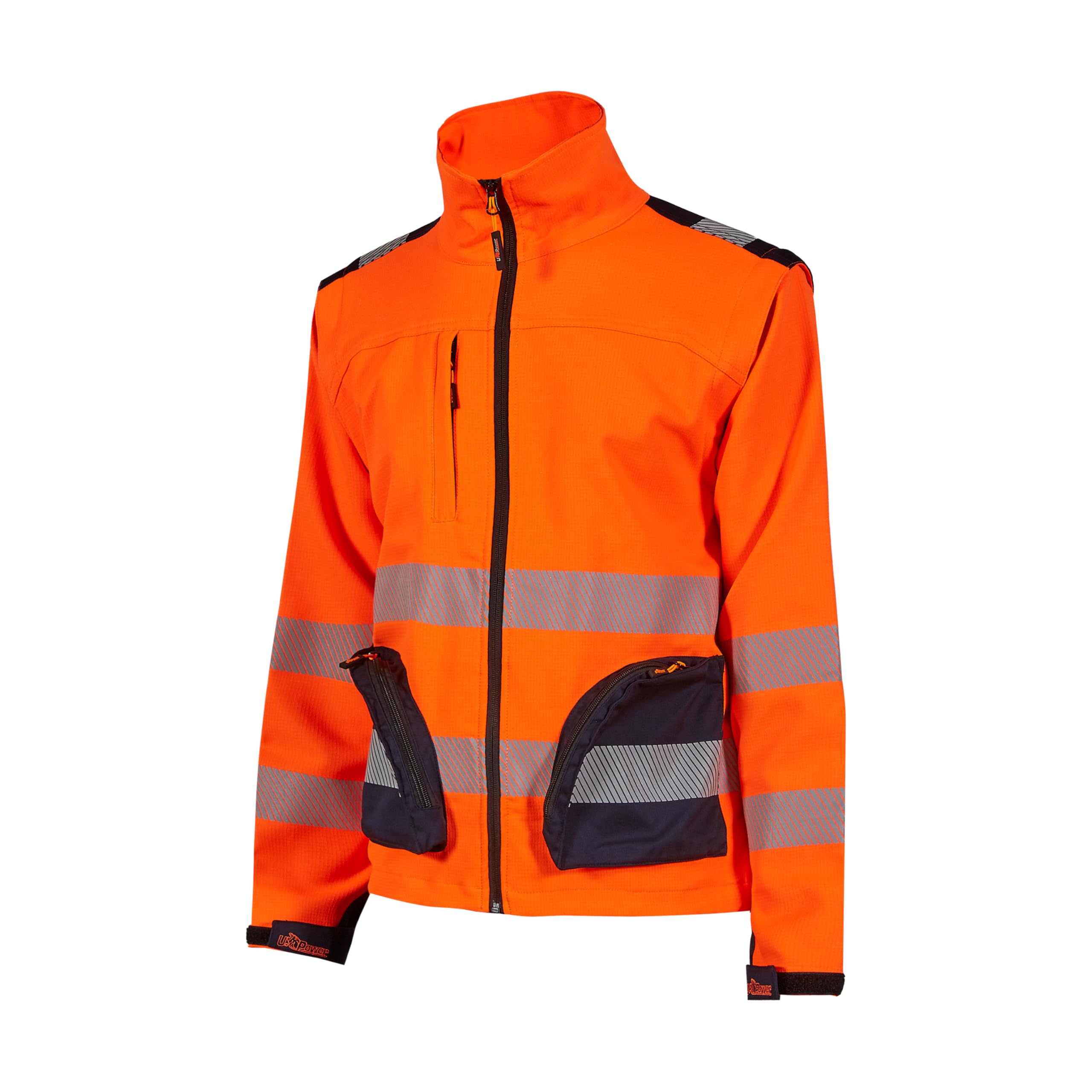 U-POWER | Giacca da Lavoro BEA, Maniche Stretch, Trasformabile in Gilet, Tasche Multifunzionali, Bande Catarifrangenti per Alta Visibilità, 52% Poliestere 44% Cotone 4% Spandex