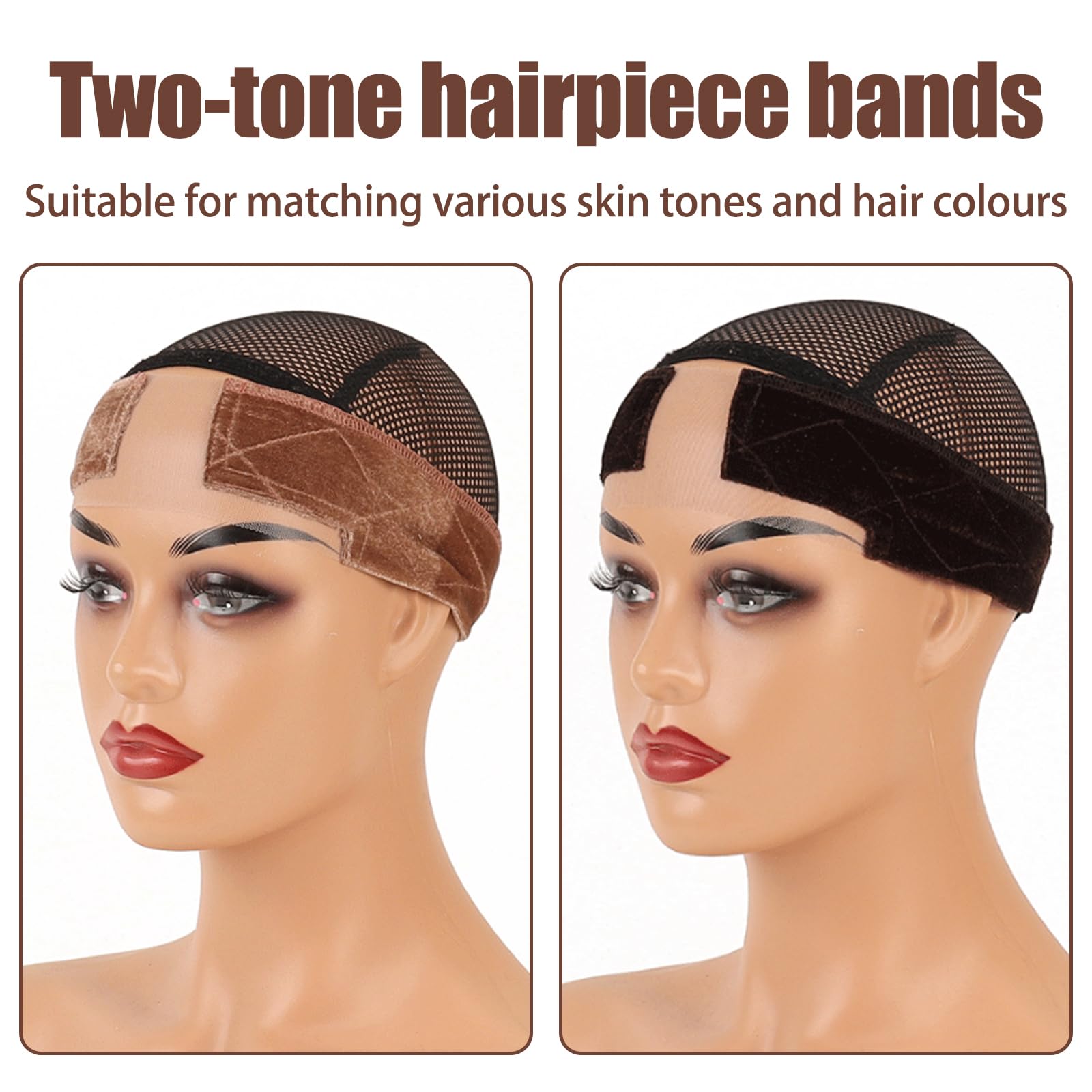 Fascia per Parrucca Fascia Elastica per Parrucca Fasce per Parrucca Antiscivolo Regolabile con Fasce Parrucche Antiscivolo per Tenere la Parrucca da Donna