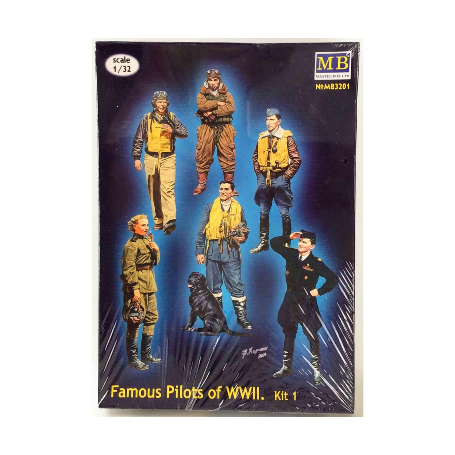 Master Box Models 1/32 "Famous Pilots of WWII" Part 1 - 6 Figures Set with Biographies Leaflet