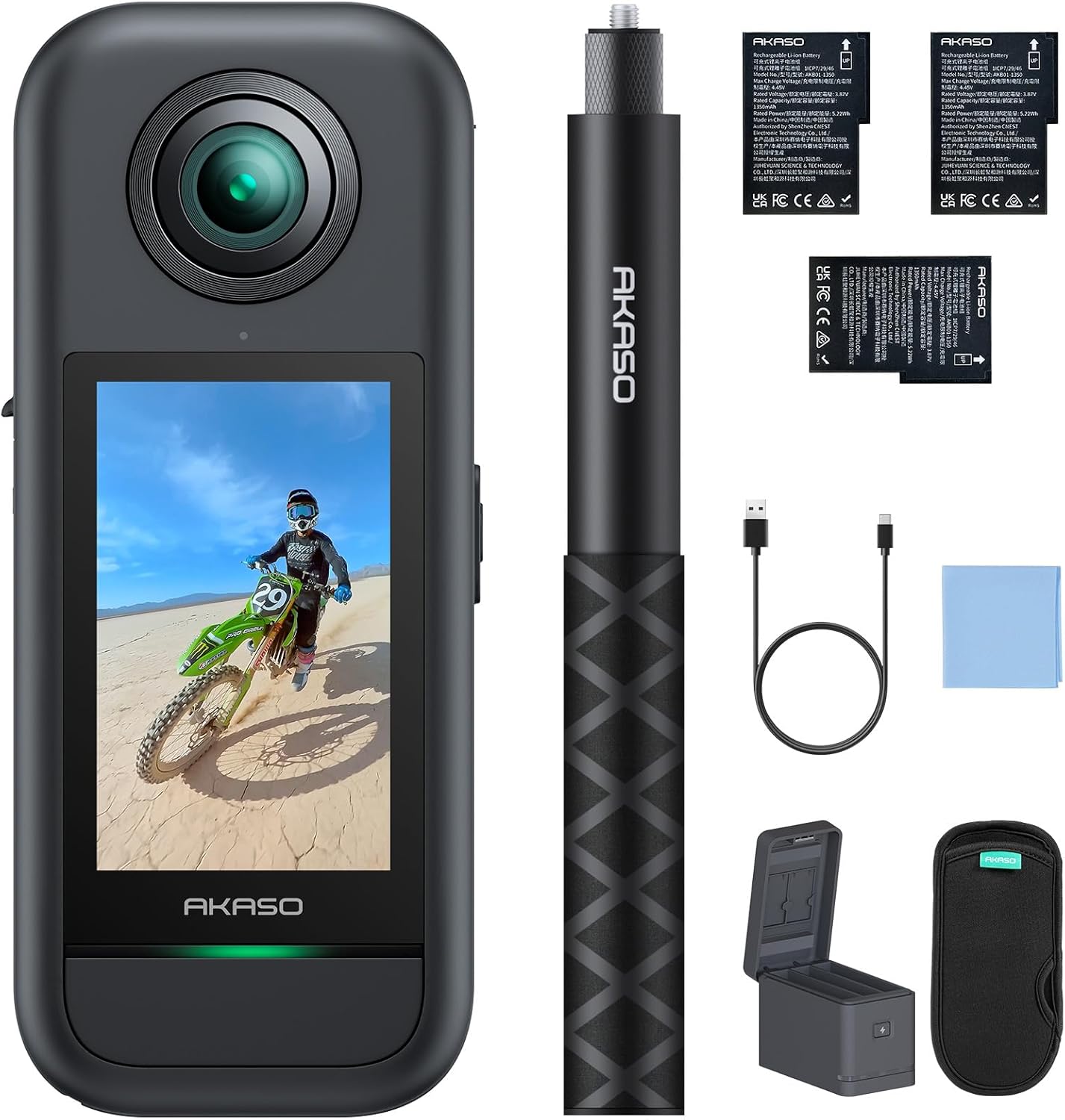 AKASO 360 Weatherproof 360° Action Camera Creator Combo- 5.7K 360 Video with 1/2