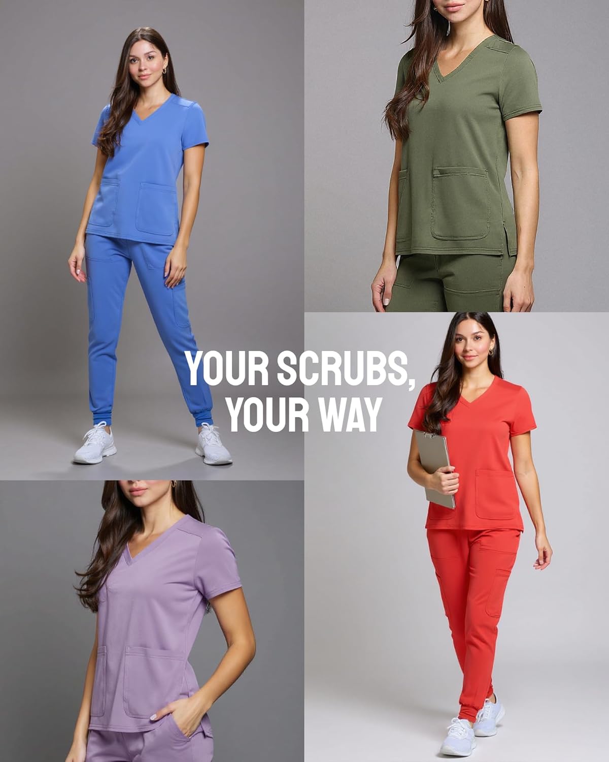 Natural Uniforms Womens Essential Cool Stretch Jogger Scrub Set with Regular and Petite Sizes - Image 5