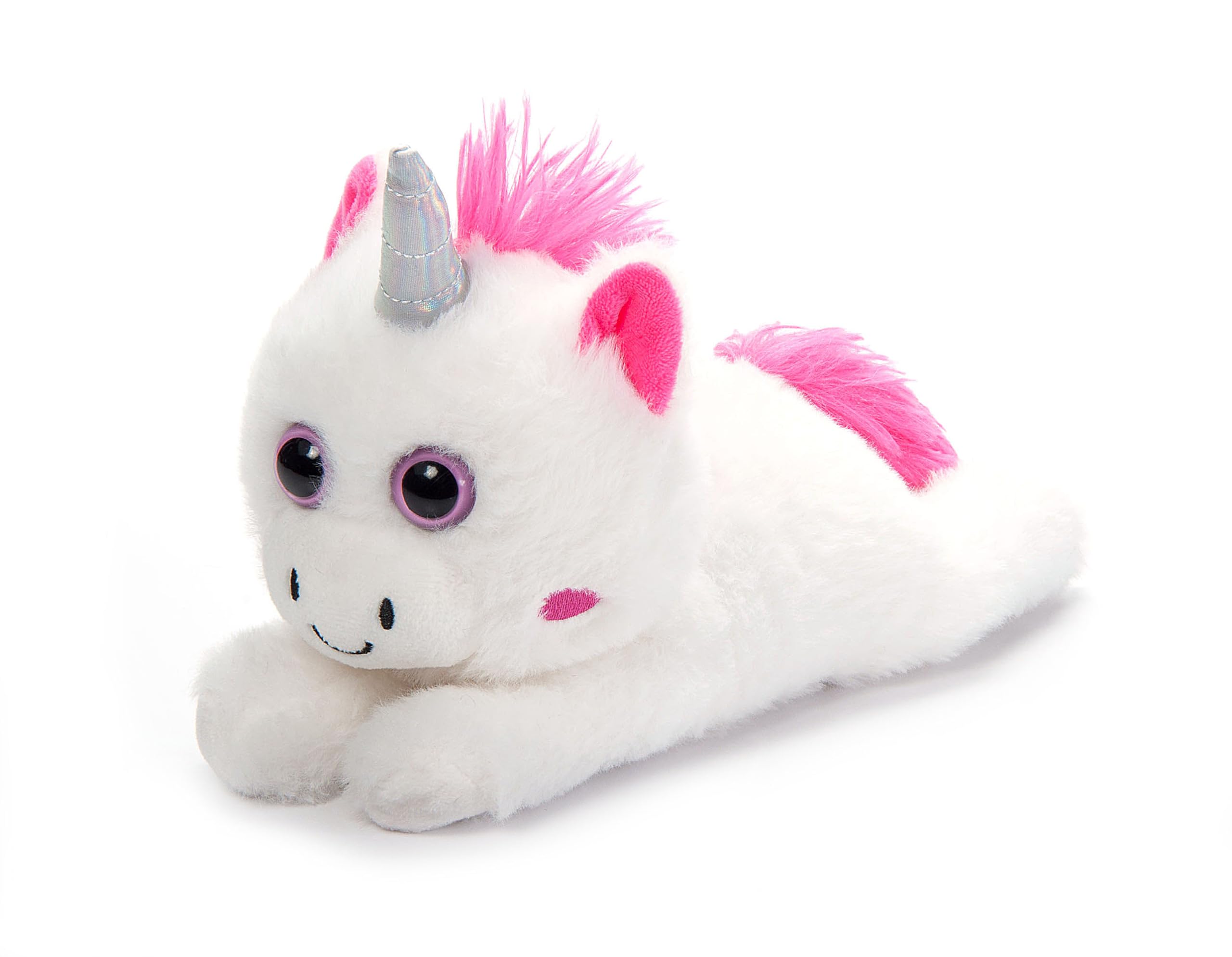 The Petting Zoo Unicorn Stuffed Animal Plushie Slap Bracelet, Gifts for Kids, Slapstix Animals, White Unicorn Plush Toy 10 inches