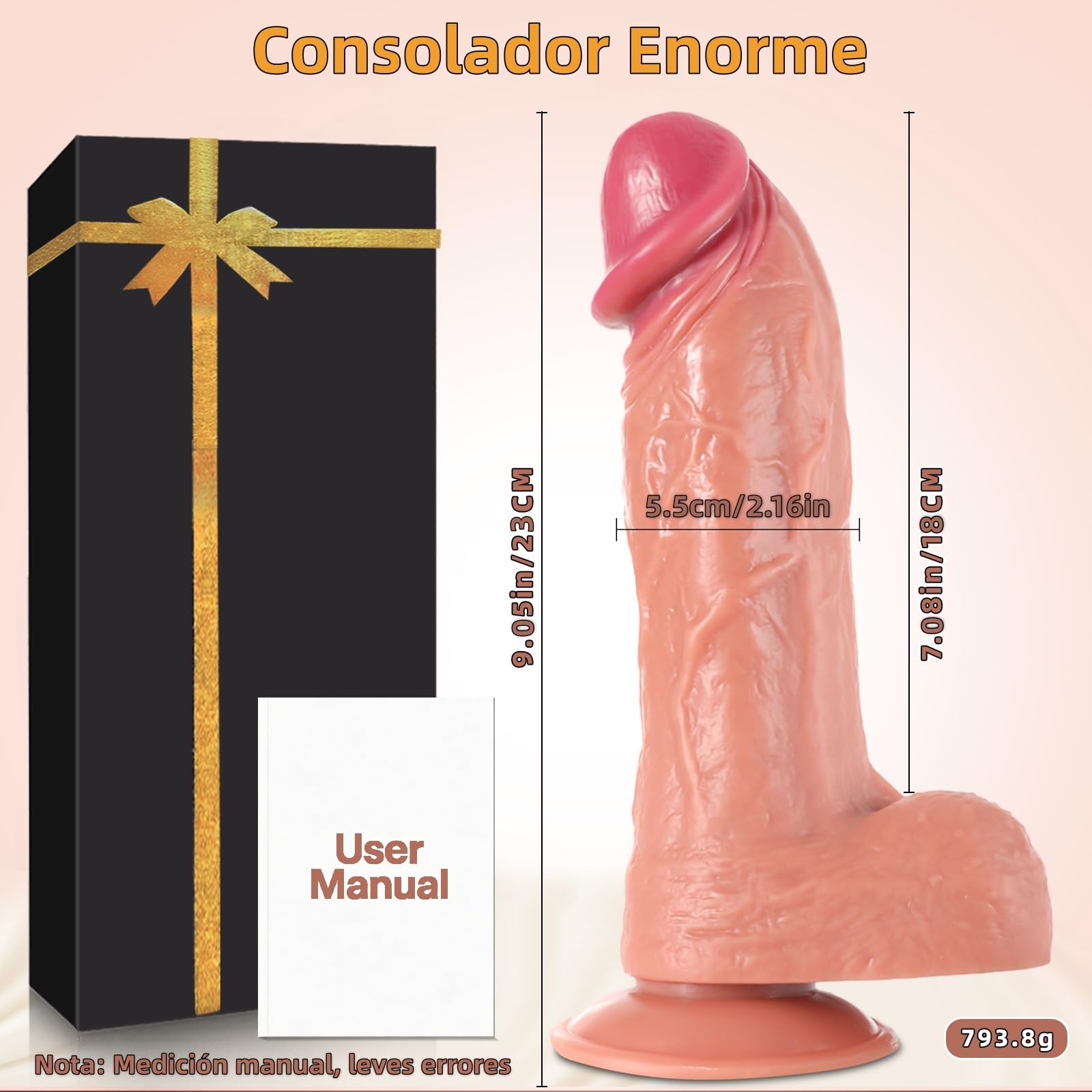 Dildo Consolador Mujer Juguetes Sexuales Consoladores para Mujer 23cm Dildos XXL Juguetes Eróticos Para Pareja Sexuales Penes Realistas Hombre Sex Toys Plug Anal Dildo Realista Juguete Sexual Hombre