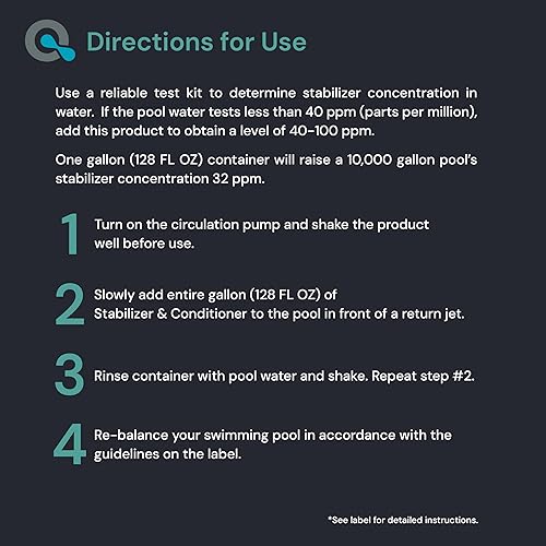 Miniatura 4 de Estabilizador y acondicionador de piscina para piscinas - Acondicionador de piscina de máxima resistencia y ácido cianúrico para piscinas - Ayuda