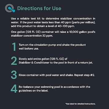 Pool Stabilizer and Conditioner for Swimming Pools - Maximum Strength Swimming Pool Conditioner and Cyanuric Acid for Pools - Helps with Pool Water Evaporation - AquaDoc Pool Supplies