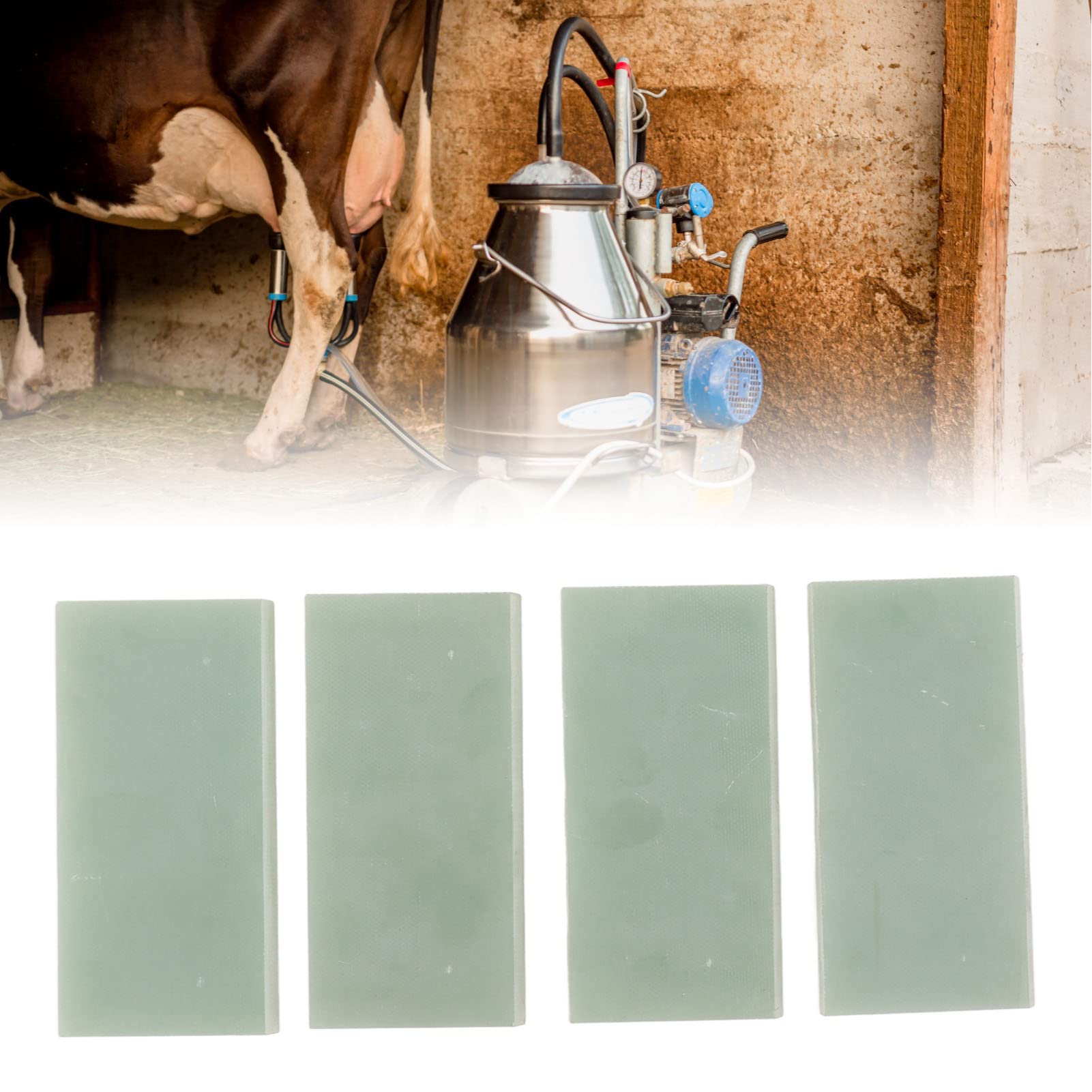 4 Stück Vakuumpumpen-Laufblätter für mobile Melkmaschinen, hochfeste Glasfaserschaufeln mit niedrigem Reibungskoeffizienten, Ersatzteile für Melkvakuumpumpen (120x37x5mm)
