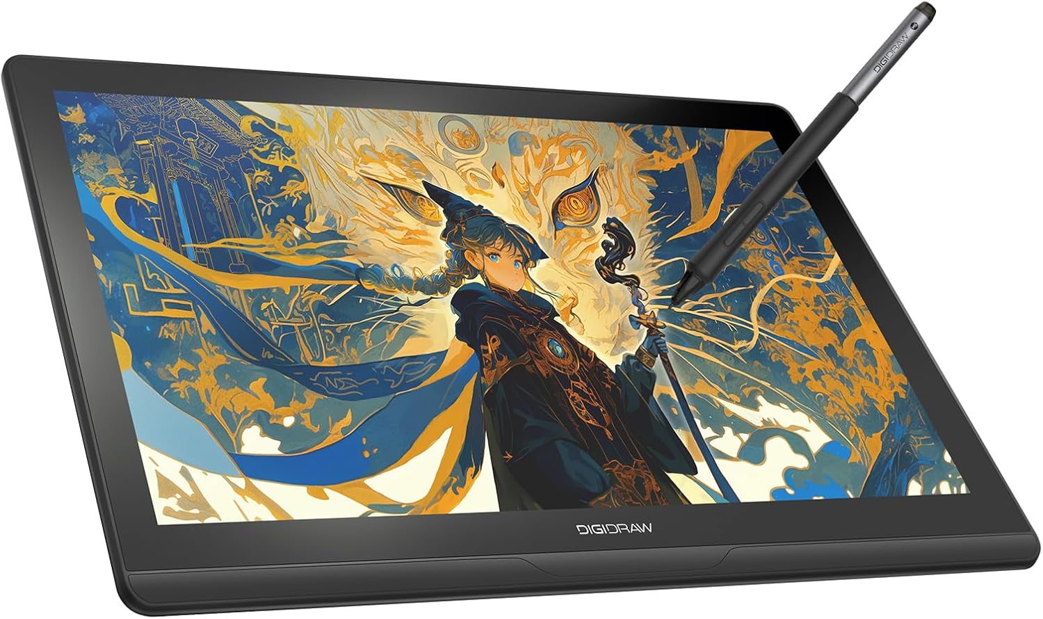 DIGIDRAW Turing 14 Drawing Tablet with Screen 13.3 Inch 2.5K, Portable Pen Display with 16384 Levels Battery-Free Stylus, ΔE<1.5 Color Accurate Full-Laminated Graphic Monitor for Mac/PC/Android