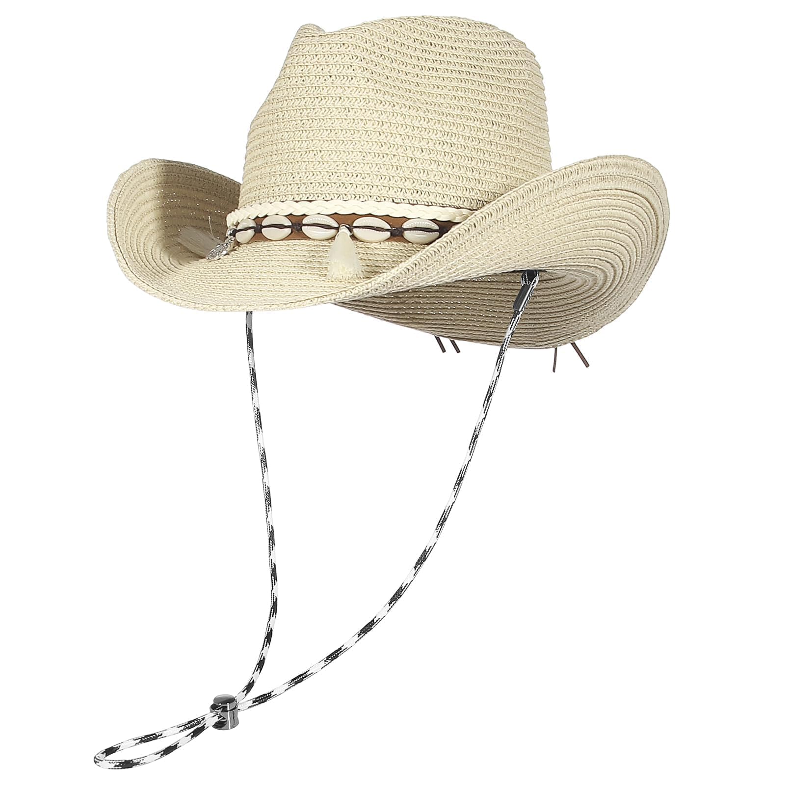 EOZY Chapeau de Cowboy en Paille pour Femme