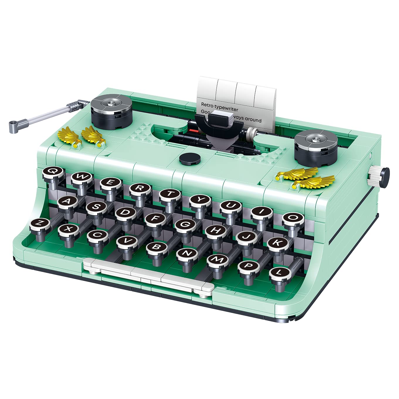 ELAICREE Ideas Retro Typewriter Building Set For Adults, 820Pcs Classic Retro Series Typewriters Toys Model Best Nostalgic Gift, Green-image-11