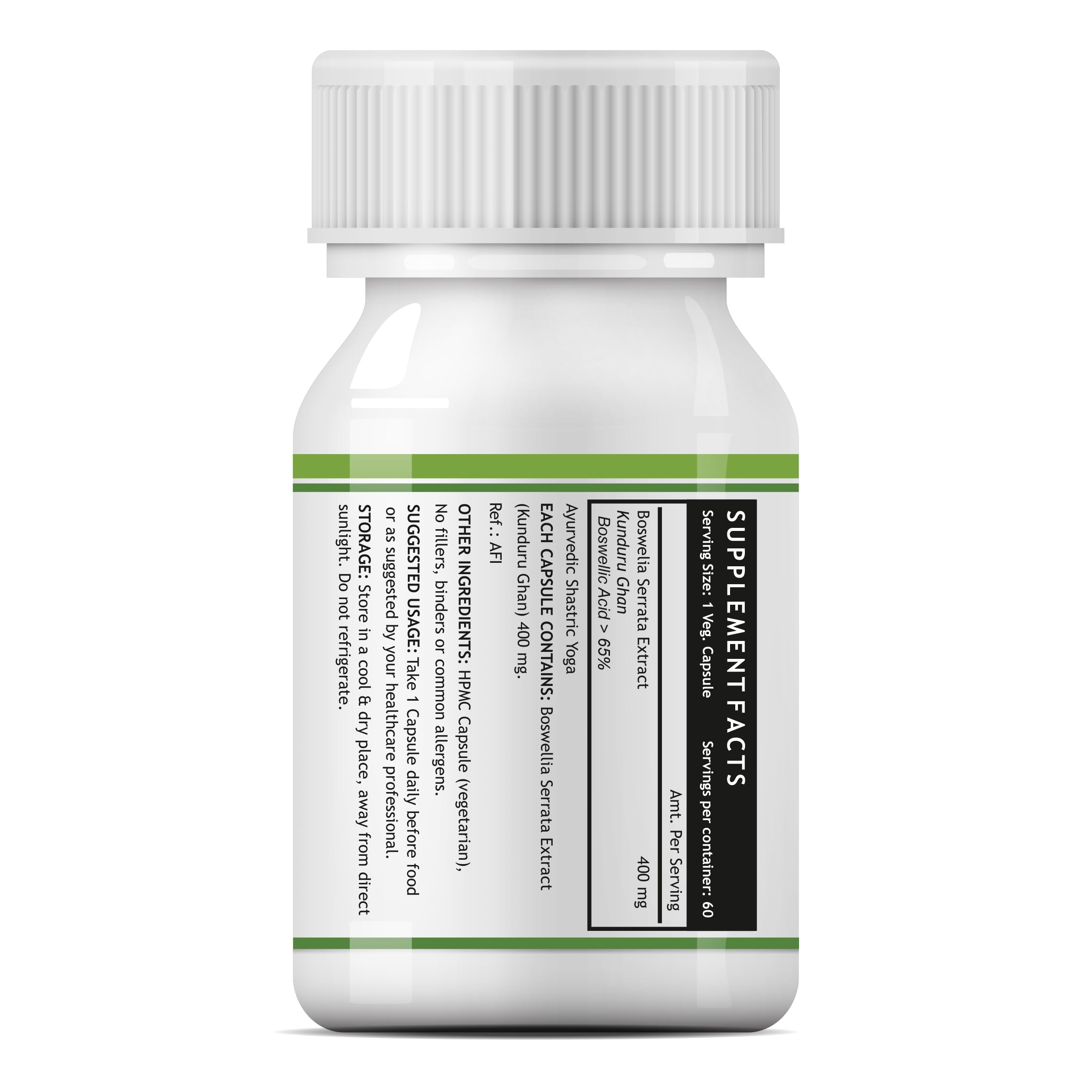 INLIFE Boswellia Serrata Extract (Boswellic Acids > 65%) Joint Support Supplement, 400mg - 60 Vegetarian Capsules (Pack of 2) - Image 3 thumbnail