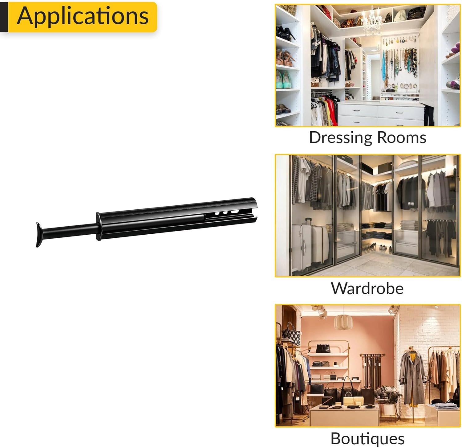 BRIXWELL QIMB-005 Valet, TAG Synergy Elite Collection, 11 3/4" For clothes hangers and hanging garment bags, Black Black